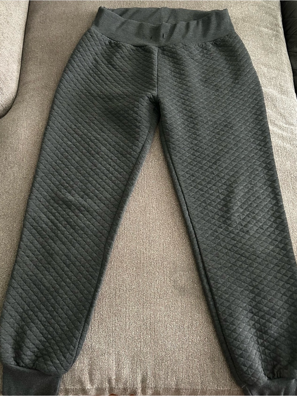 Womens Quilted Jogger Pants - gray